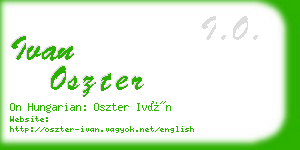 ivan oszter business card